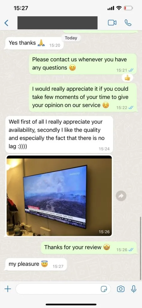 WhatsApp client chat screenshot 2 on Televo IPTV